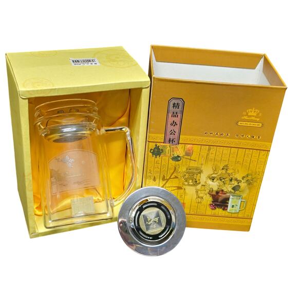 Chinese Decorative Glass Loose Leaf Tea Infuser Steeper Teapot Mug Vessel Pot - Picture 1 of 14